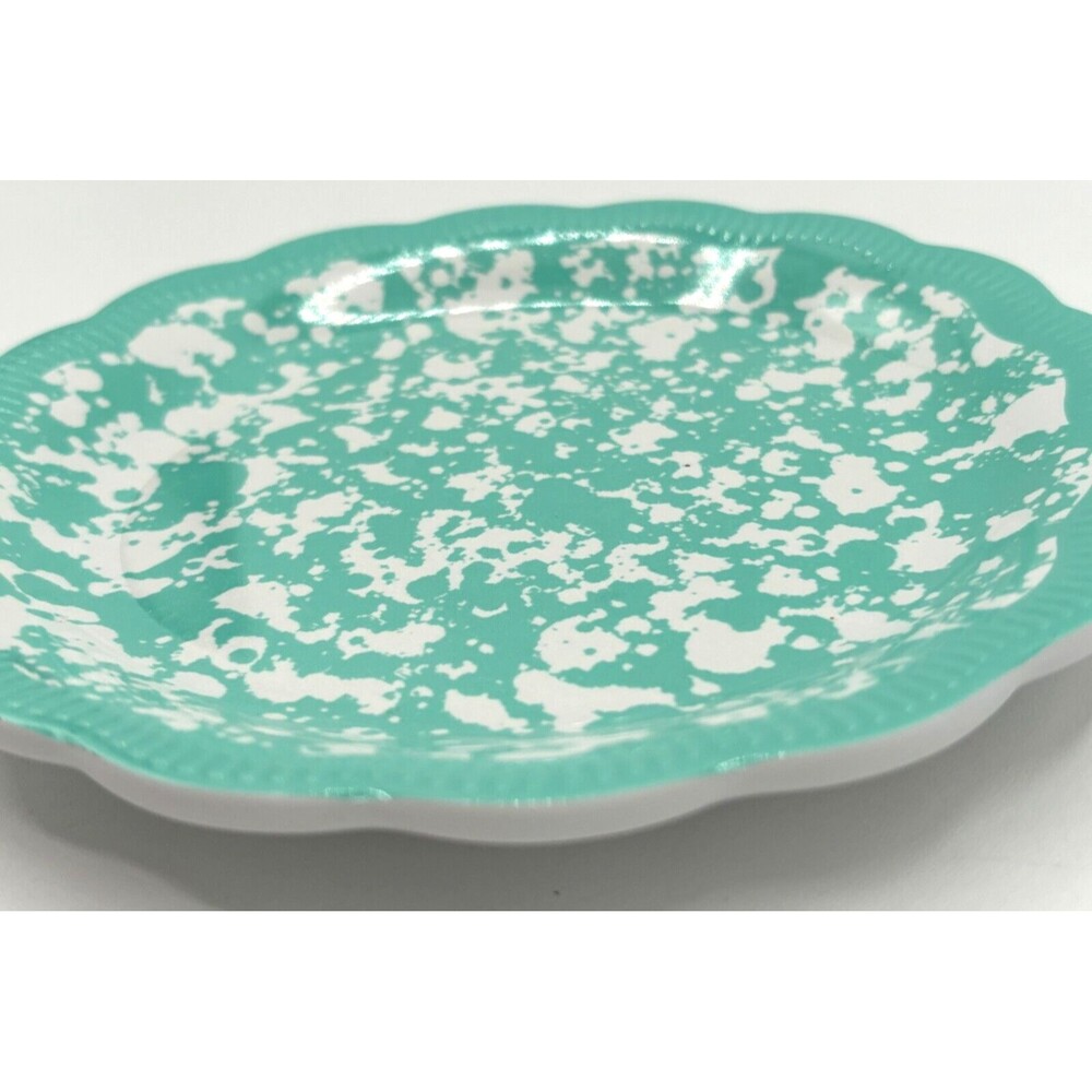 Pioneer Woman Set of 5 100% Melamine Appetizer Plates‎ Country Splatter Teal NWT - Picture 5 of 12